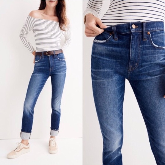 high rise slim boyfriend jeans